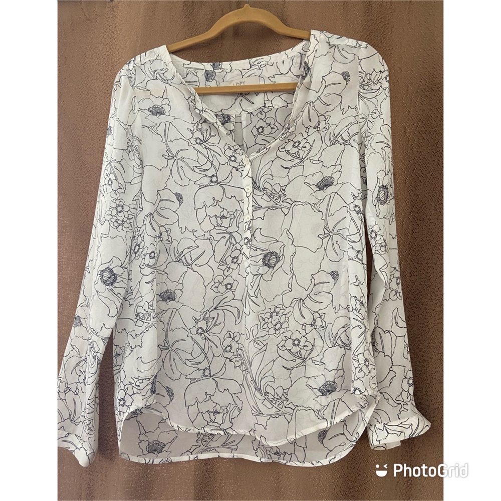 Loft Foral White Blouse